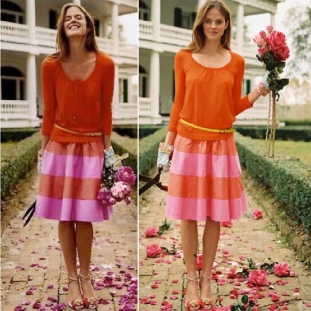J.Crew Collection silk taffeta rugby striped a-line mini skirt 6